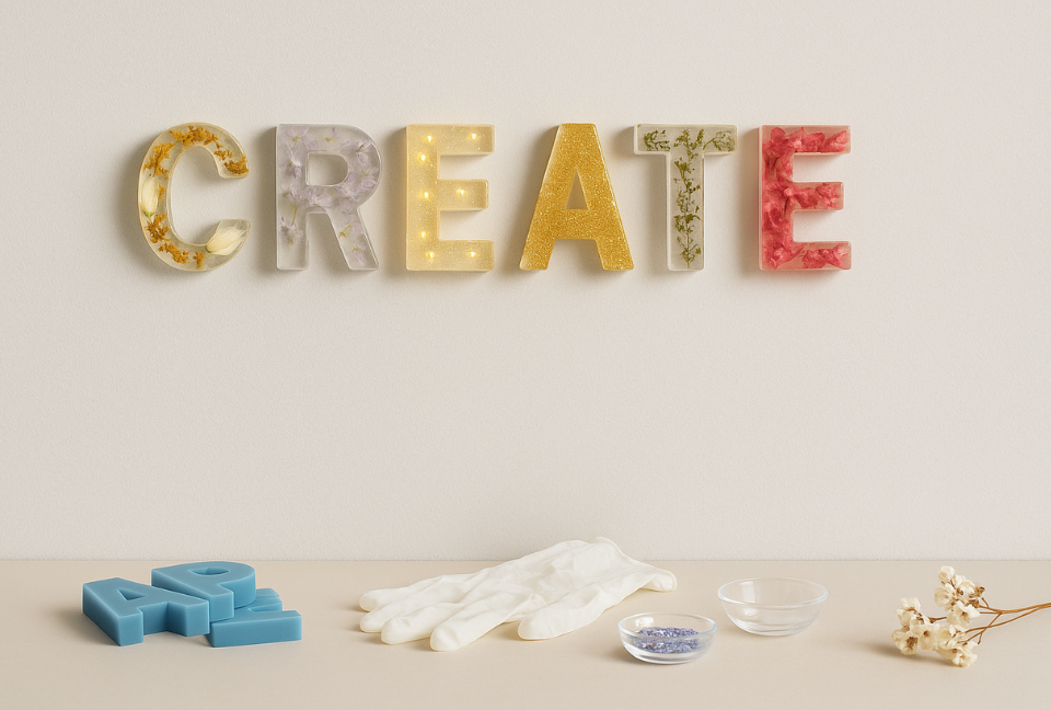 Créer des mots décoratifs en résine DIY